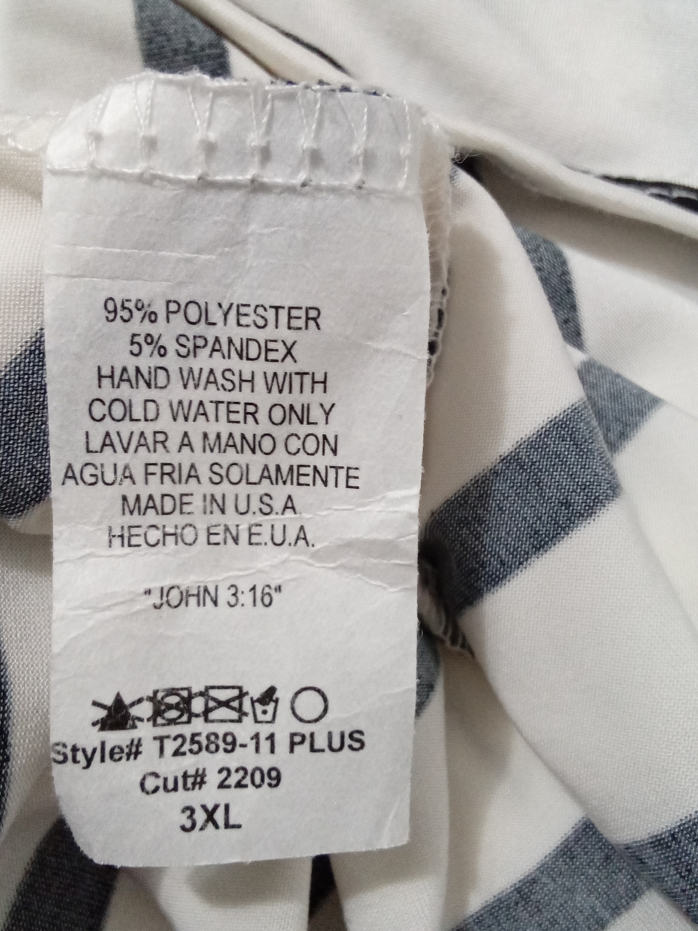 Beeson River White & Navy Horizontal Striped Tank Top - Size 3X - Picture 8 of 8